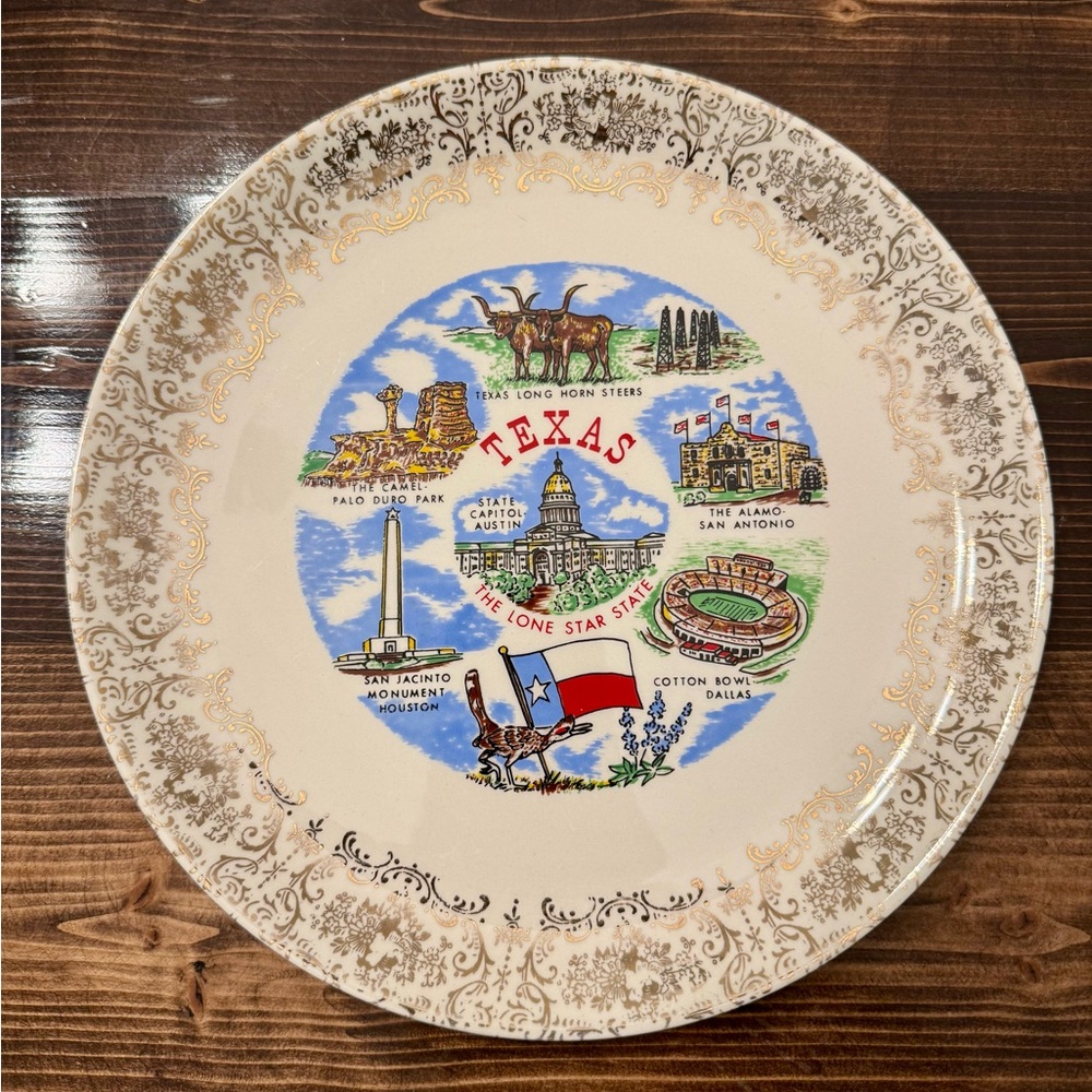 Vintage Texas Souvenir Decorative Plate‎
